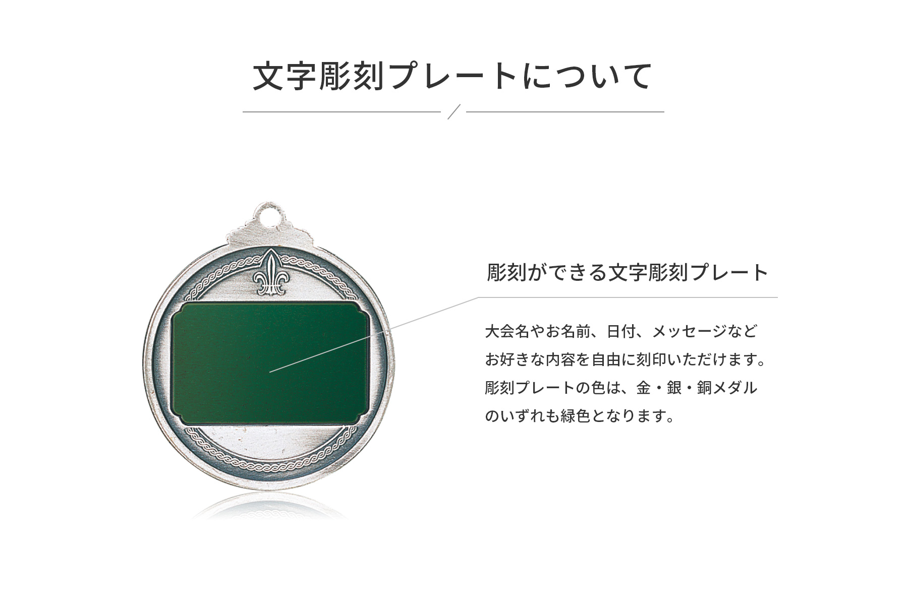 重量挙げ用Mサイズメダル JG-VM 自由にメダルに刻印が出来るメダル裏面の文字彫刻プレートのご紹介