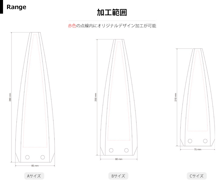 商品加工範囲説明 JW-SHL-7163