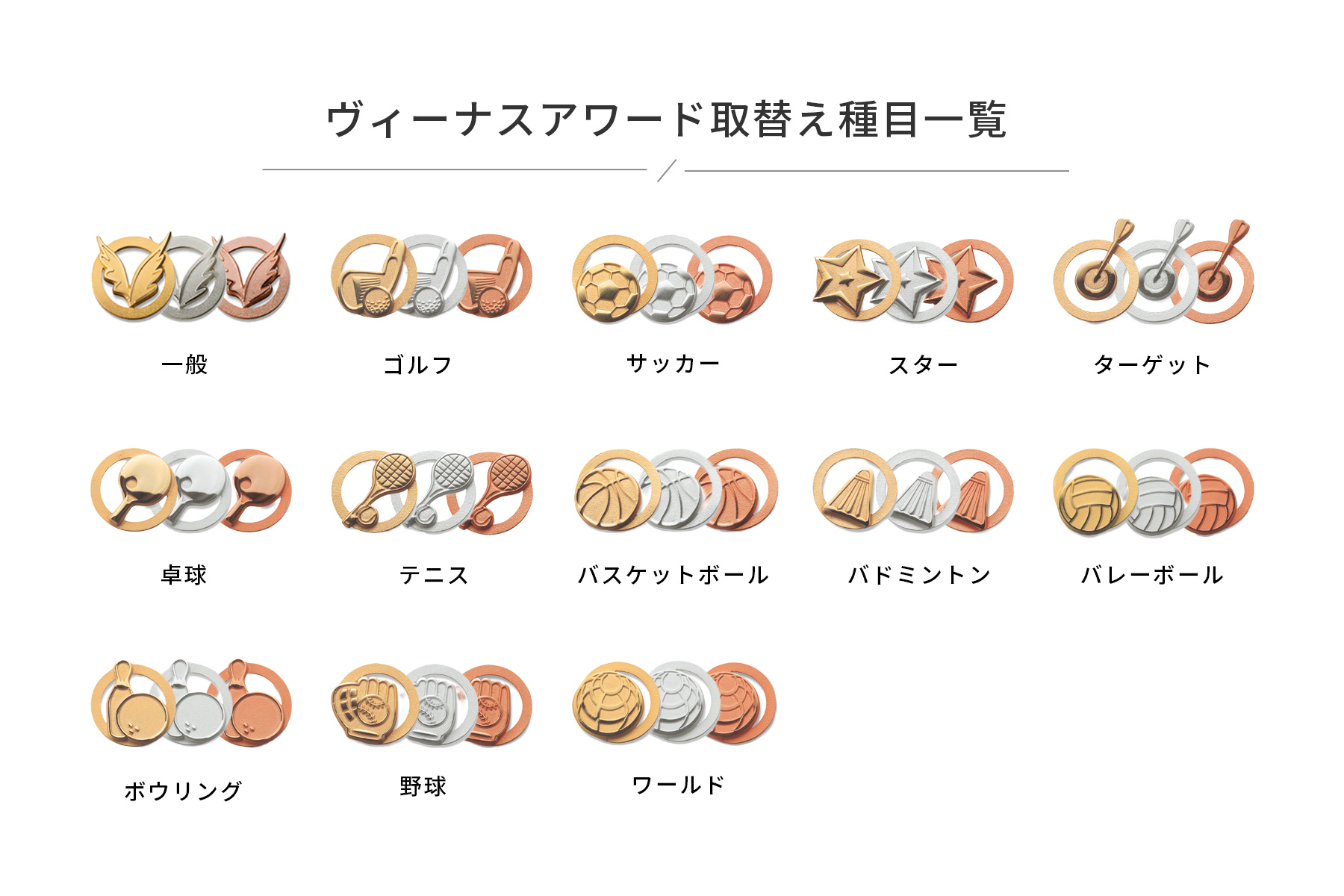 ヴィーナスアワードのデザイン一覧