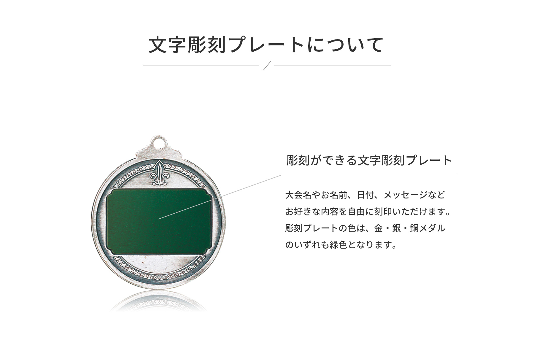 人気のMサイズメダル JG-MBS メダルの裏面にオリジナルの刻印プレートのご紹介