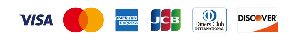 VISA, Mastercard, American Express, JCB, Diners Club, DISCOVER