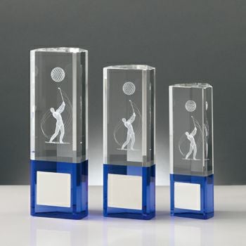 ★ 激レア クリスタル ３D ゴルフトロフィー （ピラミッド型） ★ 観賞用 3Dレーザー加工のゴルフ用クリスタルトロフィーゴルフクリスタル