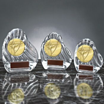 弓道・アーチェリークリスタル表彰楯JS-YCZ-4956-archery